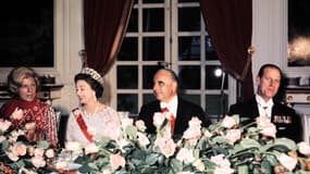 La reine Elizabeth et Georges Pompidou en 1972 lors d'une visite d'Etat de la reine en 1972.