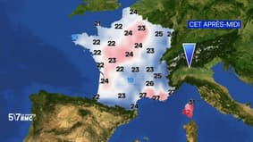 De la pluie attendue en France, avec deux départements en vigilance orange, avec des températures comprises entre 19°C et 32°C  