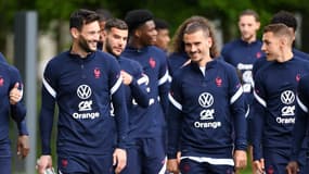 Hugo Lloris avec Antoine Griezmann à Clairefontaine