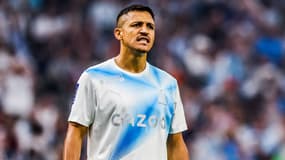 Alexis Sanchez avec l'OM en Ligue 1, le 27 mai 2023