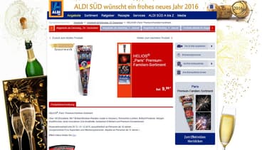 Aldi a mis en vente en Allemagne des pétards et des feux d'artifice du nouvel an baptisés "Paris" (illustration).