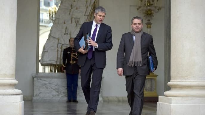 Laurent Wauquiez et Xavier Bertrand quittant l'Elysée en 2012 (Photo d'illustration).