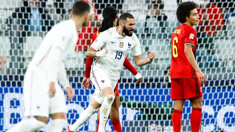 Karim Benzema lors du match France-Belgique, à Turin le 7 octobre 2021