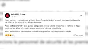 Un participant de l'Ironman 70.3 d'Aix-en-Provence est mort ce dimanche 21 mai. 