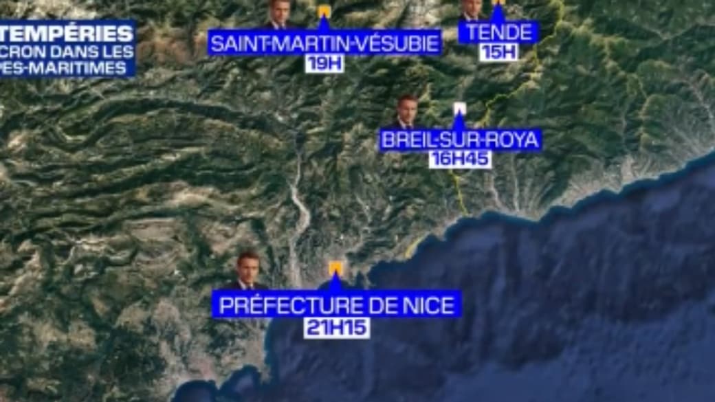 Emmanuel Macron se rend dans les Alpes-Maritimes ce mercredi 7 octobre 2020. Emmanuel Macron se rend dans les Alpes-Maritimes ce mercredi 7 octobre 2020.