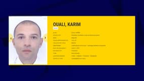 La fiche de recherche de Karim Ouali sur le site d'Europol 