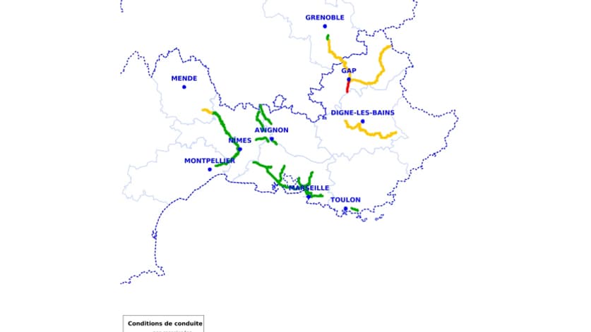 Les conditions de circulation dans les Hautes-Alpes, ce mardi 13 décembre 2022