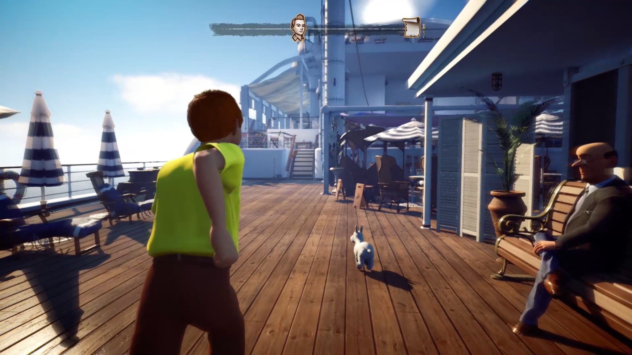 La course-poursuite dans le jeu "Tintin Reporter: Les Cigares du Pharaon" La course-poursuite dans le jeu "Tintin Reporter: Les Cigares du Pharaon"