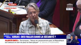 "Alors que le terrorisme frappe et que la situation internationale est préoccupante, vous refusez l'unité de notre pays", lance Élisabeth Borne à Marine Le Pen