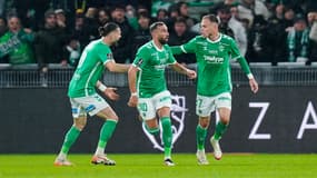 Irvin Cardona buteur pour Saint-Etienne à Geoffroy-Guichard, 23e journée de Ligue 1, 22 février 2025