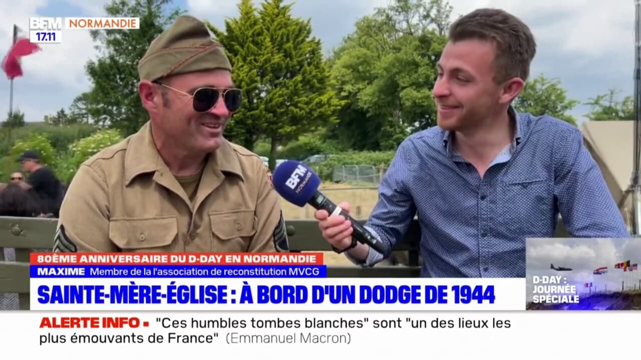 SainteMèreEglise les véhicules d'époque au rendezvous dans le camp