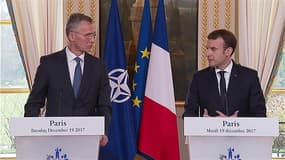 Macron à Stoltenberg : "Vous avez montré que l'Otan est compatible avec l'Europe de la Défense"