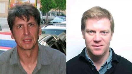 Hervé Ghesquière (à droite) et Stéphane Taponier, les deux reporters de France 3 enlevés en Afghanistan. Le frère d'un des deux otages français enlevés en Afghanistan il y a près d'un an se dit "échaudé" par l'optimisme des autorités sur leur libération p