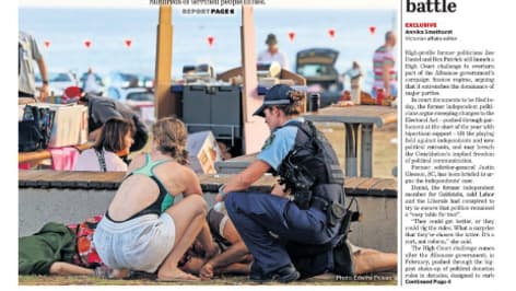 La Une du journal australien The Age, le lundi 15 décembre, au lendemain de l'attaque terroriste de Bondi beach. La Une du journal australien The Age, le lundi 15 décembre, au lendemain de l'attaque terroriste de Bondi beach.