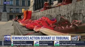 Lyon: 138 paires de chaussures devant le palais de justice pour dénoncer les féminicides