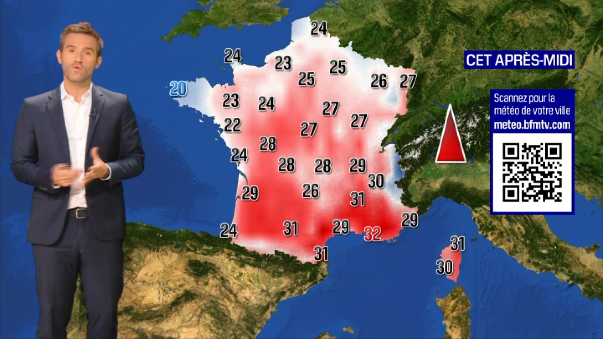 Les maximales prévues pour le jeudi 22 août 2024 