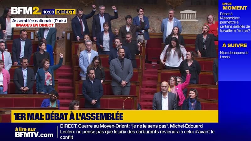 Débats sur le 1er mai: des députés de gauche entament une Marseillaise dans l'hémicycle de l'Assemblée nationale
