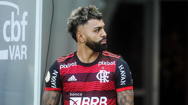 Gabigol durant le match entre Ceara x Flamengo valable pour le sixième tour du championnat brésilien qui s'est tenu à l'Arena Castelao de Fortaleza, CE, samedi après-midi.