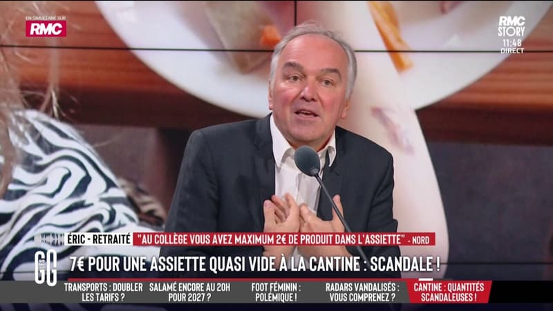 Repas de cantine à 7 euros pour une assiette quasi vide :