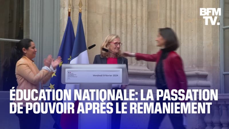 Éducation nationale: la passation de pouvoir entre Amélie Oudéa-Castéra et Nicole Belloubet