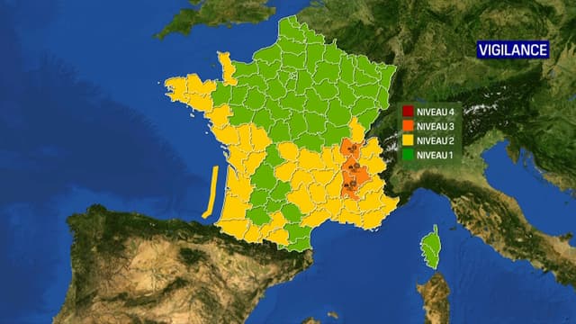 Les trois départements concernés par des chutes de neige.