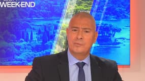 Le préfet des Alpes-Maritimes, Hugues Moutouh, sur le plateau de BFM Nice Côte d'Azur ce dimanche 22 octobre 2023.