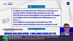 Région Sud: 3 millions d'euros d'aides pour les très petites entreprises face à l'inflation