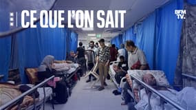 Des patients et des personnes déplacées sont photographiés à l'hôpital al-Chifa dans la ville de Gaza, le 10 novembre 2023.