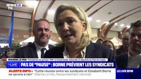 Marine Le Pen: "Cette réunion entre les syndicats et Élisabeth Borne ne servira à rien"