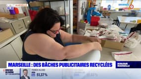 Marseille: des bâches publicitaires recyclées par des personnes handicapées