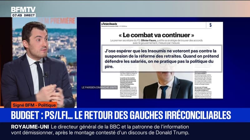 ÉDITO - Budget de la sécurité sociale: le parti socialiste et la France Insoumise "ne sont plus d'accord sur rien"