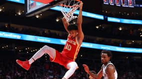 Zaccharie Risacher lors de son premier match de NBA avec Atlanta contre Brooklyn (120-116), le 23 octobre 2024