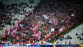Les supporters de l'Etoile Rouge, contre l'Olympiacos.