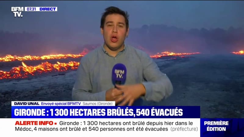 Gironde: l'incendie progresse toujours après avoir ravagé 1300 hectares de végétation