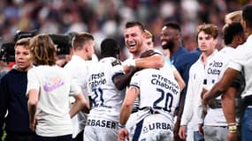 La joie de Chalureau et de Montpellier pour le titre de champion de France, le 24 juin 2022