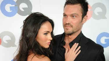 Les acteurs américains Megan Fox (g) et Brian Austin Green le 8 novembre 2008 à Los Angeles, en Californie
