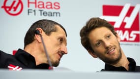 Günther Steiner et Romain Grosjean