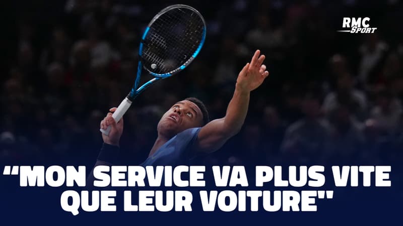 Paris Masters : "Les gens doivent se dire que mon service va plus vite que leur voiture" plaisante Mpetshi Perricard