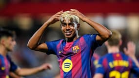 L'attaquant espagnol Lamine Yamal après son doublé avec le Barça en amical, 10 août 2025