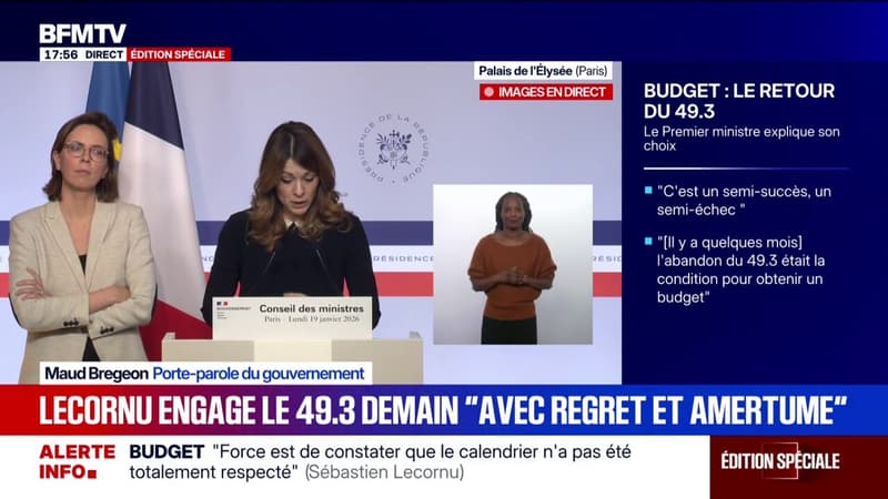 Budget: "Une copie qui permet au pays d'avancer": les mots d'Emmanuel Macron rapportés par Maud Bregeon, porte-parole du gouvernement