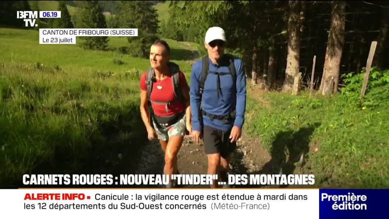 Des carnets rouges au sommet des montagnes pour rencontrer l'amour: un randonneur suisse crée le 