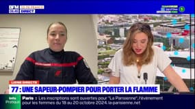 Ligne directe: une sapeur-pompier de Seine-et-Marne porteuse de la flamme olympique