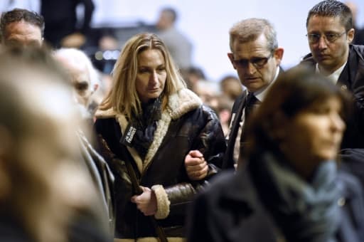 Ingrid Brinsolaro, veuve de Franck Brinsolaro, le policier tué lors de l'attaque contre Charlie Hebdo, le 16 janvier 2015 à Pontoise Ingrid Brinsolaro, veuve de Franck Brinsolaro, le policier tué lors de l'attaque contre Charlie Hebdo, le 16 janvier 2015 à Pontoise