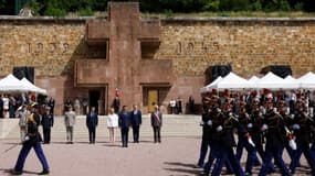 Emmanuel Macron célèbre le 18 juin 2022 au Mont-Valérien, à Suresnes (Hauts-de-Seine), le 82e anniversaire de l'Appel du 18-Juin