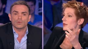 Yann Moix et Natacha Polony sur le plateau de l'émission "On n'est pas couché"