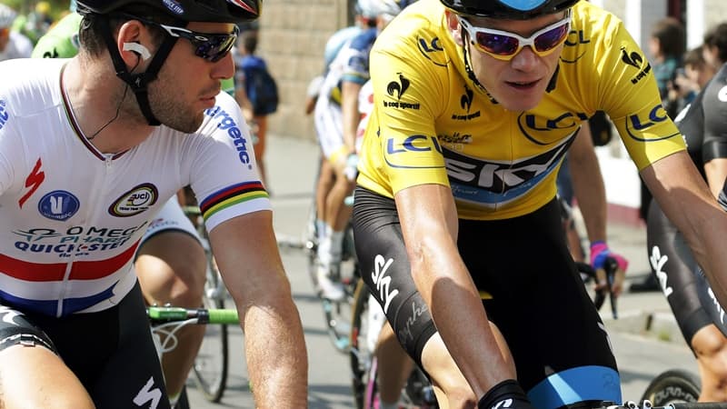 Chris Froome en discussion avec Mark Cavendish