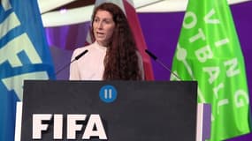 Lise Klaveness, président de la Fédération Norvégienne de Football, le 31 mars 2022 au congrès de la Fifa