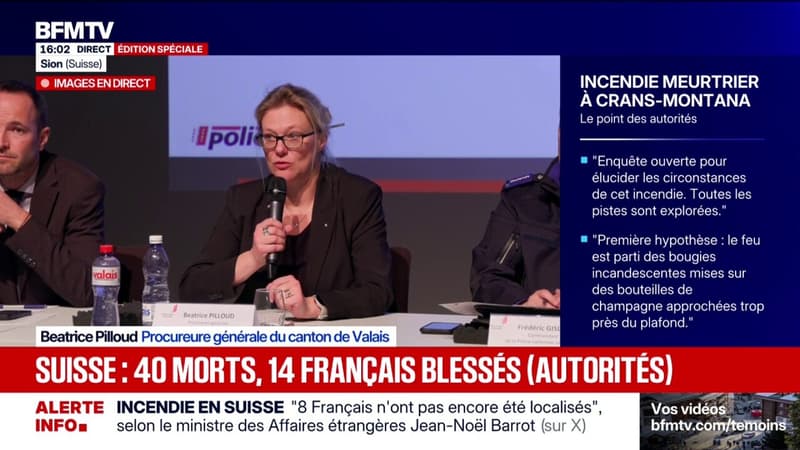 Incendie en Suisse: la procureure indique que les chiffres de victimes "ne sont pas définitifs"