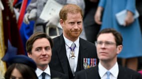Le prince Harry au couronnement de son père, le 6 mai.