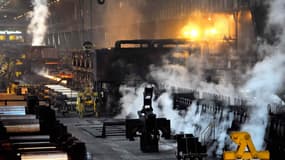 Vue de l'intérieur de l'usine ArcelorMittal sur le site de Dunkerque-Grande-Synthe, le 21 mars 2013. (Photo d'illustration)